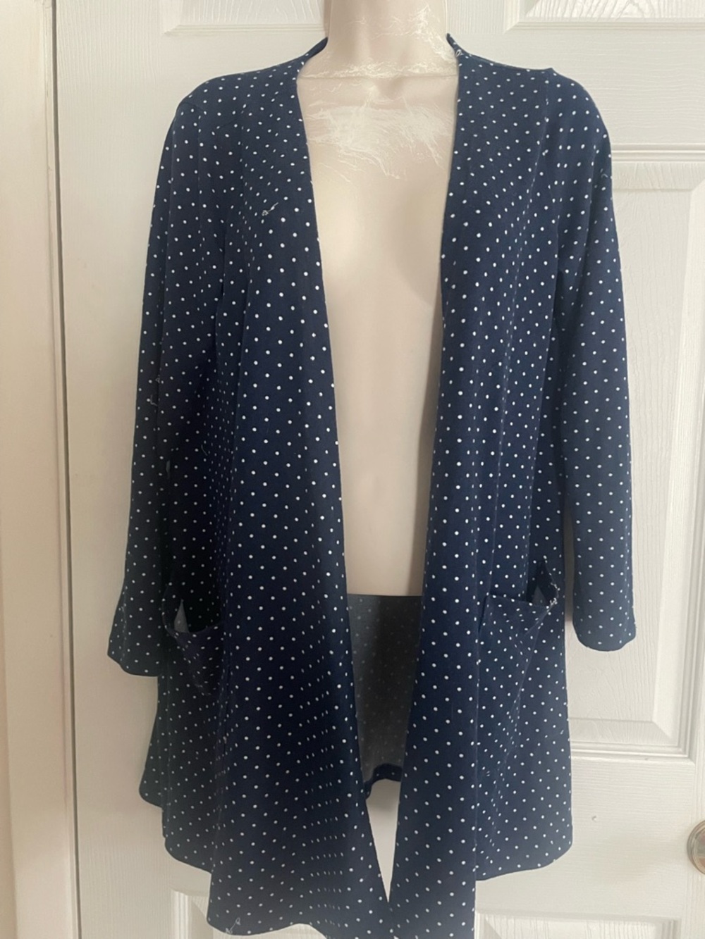 LuLaRoe Navy‎ Polka Dot Open-Front Blazer
